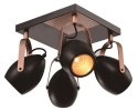 Lampa czarno-miedziana regulowana plafon E14 4x40W Anica 98-83128