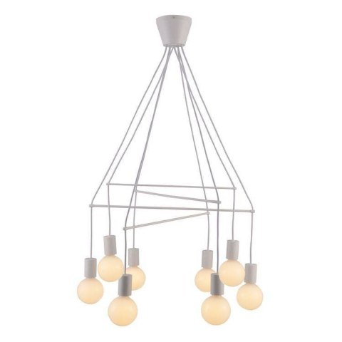 Lampa wisząca biała matowa 8x40W dwuobwodowa E27 Alto Candellux 38-70944