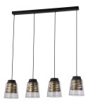 Lampa wisząca czarno-złota szklany klosz 4x60W E27 Fresno Candellux 34-78124