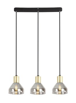 Lampa wisząca listwa czarna/złota szkło E14 3x40W Gregory 33-79008