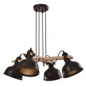 Lampa wisząca regulowana czarna 4x40W E27 klosz czarny loft Reno 34-78155