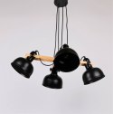 Lampa wisząca regulowana czarna 4x40W E27 klosz czarny loft Reno 34-78155