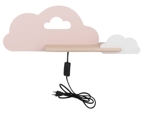 Lampka kinkiet półeczka LED 5W Cloud Kids różowy+biały 21-75741