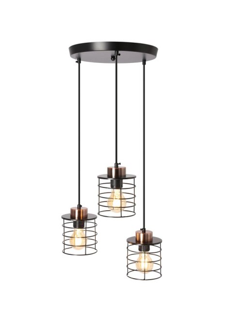 Lampa wisząca sufitowa czarna talerz 3xE27 Glob 33-00408