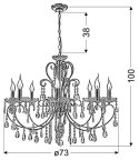 Lampa wisząca chromowa z kryształami żyrandol 8x40W Aurora Candellux 38-97579