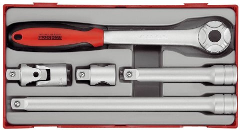 Zestaw pokrętła zapadkowe z chwytem kwadratowymgo. Z chwytem □ ½" Teng Tools TT1205