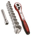 Zestaw narzędzi nasadowych z chwytem kwadratowym 1/2" Teng Tools M1212N1