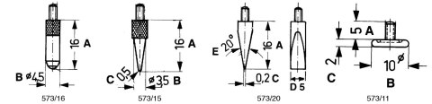 Końcówka pomiarowa do czujników zegarowych Limit 16x3,5x0,5 mm