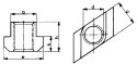 Nakretka rombowa do wpustow teowych DIN510 M10x12mm AMF