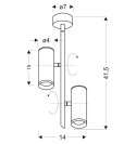 Lampa sufitowa LED 2x5W 4000 biała regulowana Tuba Candellux 32-76274