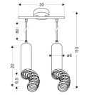 Lampa wisząca podwójna czarna 2x50W GU10 Tuba Candellux 32-78650