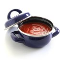 Garnek do zup i sosów z pokrywką niebieski 0,4 l - Hendi 625804
