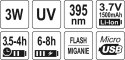 ZESTAW LATARKA UV AKUMULATOROWA 3W + OKULARY