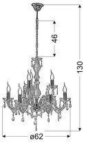 Żyrandol z kryształkami złoty 8xE14 Maria Teresa Candellux 38-94653
