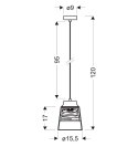 Lampa wisząca czarno-złota szklany klosz 60W E27 Fresno Candellux 31-78384