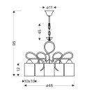 Żyrandol chrom + srebrny lampa wisząca 5xE27 Italo 35-00705