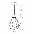 Lampa wisząca czarna + patyna druciany klosz Primo 31-00262