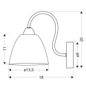 Kinkiet chromowy biały klosz z paskiem 40W E14 Elf Candellux 21-72566