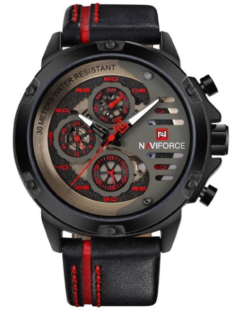 ZEGAREK MĘSKI NAVIFORCE - NF9110 (zn047b) - black/red