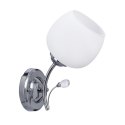 Estar lampa kinkiet chromowy E27 klosz biały 21-09425