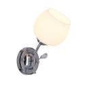 Estar lampa kinkiet chromowy E27 klosz biały 21-09425