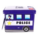 Pojemnik na zabawki z pufą — wóz Policyjny