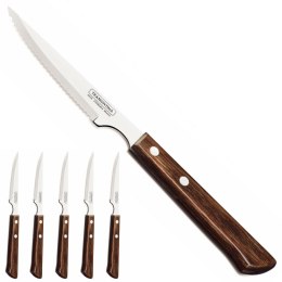 Nóż do steków ząbkowany nierdzewny Churrasco Spanish Style 6 szt. dł. 220 mm brązowy