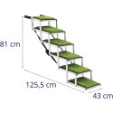 Schody dla psa do samochodu składane ze sztuczną trawą wys. 81 cm do 68 kg - 6 stopni