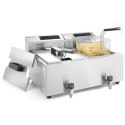 Frytownica frytkownica z panelem cyfrowym Mastercook z kranem 2x8L 2x3500W