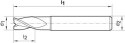 Frez trzpieniowy, pelnow.TiALN,3-os.2mm krotki DIN6527,GÜHRING