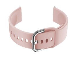 Pasek gumowy do smartwatch 18mm - różowy/srebrny