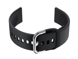 Pasek gumowy do smartwatch 22mm - czarny/srebrny