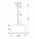 Maloto lampa wisząca czarny 1x60 e27 abażur walec 30x15 velur but.ziel/złoto