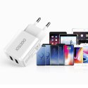 Dwuportowa ładowarka sieciowa 2xUSB-A 10W 2A biały