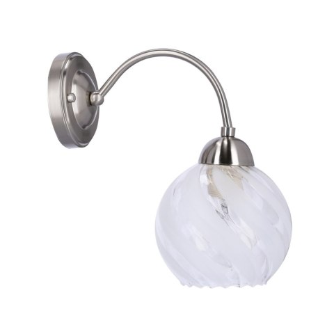 BAIDA LAMPA KINKIET SATYNOWY 1X60W E27 KLOSZ MATOWO TRANSPARENTNY