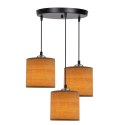 LEGNO LAMPA WISZĄCA CZARNY TALERZ 15 3X40W E27 ABAŻUR ORZECHOWY 33-18342