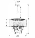 Lampa wisząca czarny abażur organza + kryształy Leda 31-84316