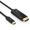 Kabel adapter przejściówka z USB Typ C - HDMI 2.0 4K 60Hz 1.8m czarny