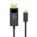 Kabel przejściówka z USB Typ C - Display Port 4K 1.8m czarny