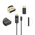 Kabel przejściówka z USB Typ C - Display Port 4K 1.8m czarny