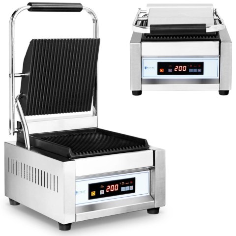 Grill kontaktowy ryflowany sterowany cyfrowo 22 x 23 cm 1800 W