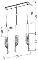 Lampa wisząca 3xGU10 chrom +LED 3x3W Duero 33-25272