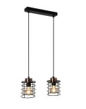 Lampa wisząca sufitowa czarna listwa 2xE27 Glob 32-00361