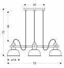 Lampa wisząca regulowana czarna 3x40W E27 loft Reno 33-79060