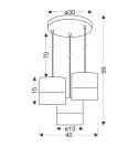 Bianco lampa wisząca biały talerz 3x40w e27 abażur biały+orzechowy