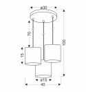 LEGNO LAMPA WISZĄCA CZARNY TALERZ 15 3X40W E27 ABAŻUR ORZECHOWY 33-18342