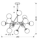 Lampa wisząca sufitowa chrom szklane klosze 12x40W Best Candellux 30-64806