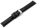 Pasek skórzany do zegarka W34 - PREMIUM - czarny/czarne - 24mm