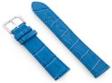 Pasek skórzany do zegarka W41 - niebieski - 22mm