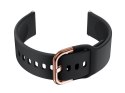 Pasek gumowy do smartwatch 18mm - czarny/rosegold